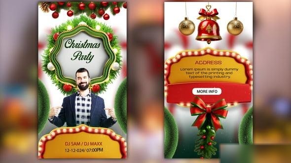 Videohive Christmas Party Invitation Instagram Story Template Elements template preview