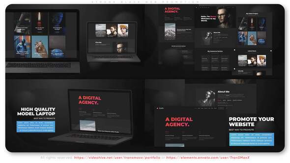Videohive Strong Black Web Promotion Product Promo template preview