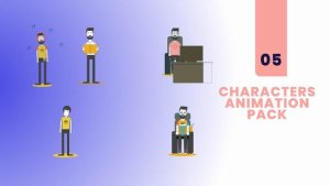 Videohive 5 Characters Animation Pack Elements template preview