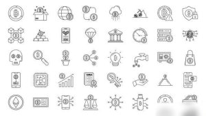 Videohive Crypto Currency Line Icons Elements template preview