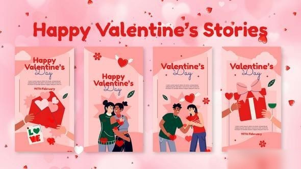 Videohive Valentines Day Instagram Stories And Reel Openers template preview
