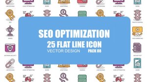 SEO Optimization - Flat Animation Icons Video Displays template preview