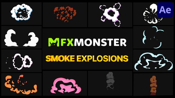 Smoke Explosions Pack | After Effects Video Displays template preview