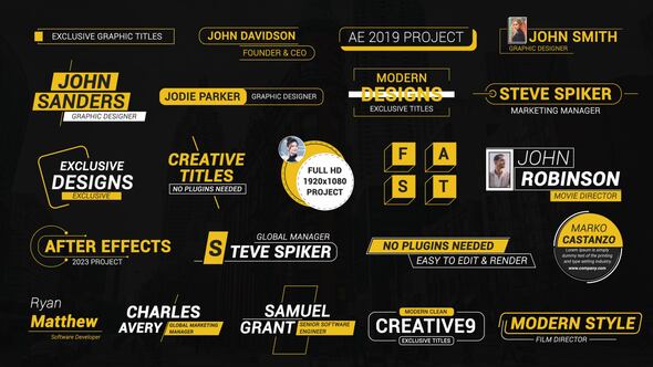 Videohive Text Titles Pack Titles template preview