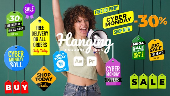 Videohive Hanging Sale Tags Elements template preview