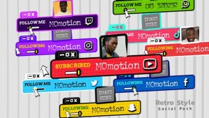 Videohive Retro Social - Subcribe Titles template preview