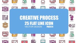 Creative Process - Flat Animation Icons Video Displays template preview