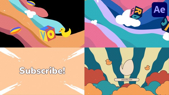 Videohive Funny Clouds Logo for After Effects Logo Stings template preview