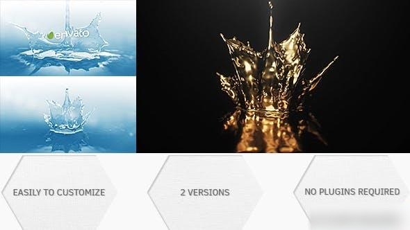 Videohive Gold And Water Splashes | Logo Reveal Logo Stings template preview