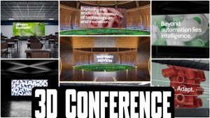 Videohive Futuristic 3D Conference Stage Display Mockups Product Promo template preview
