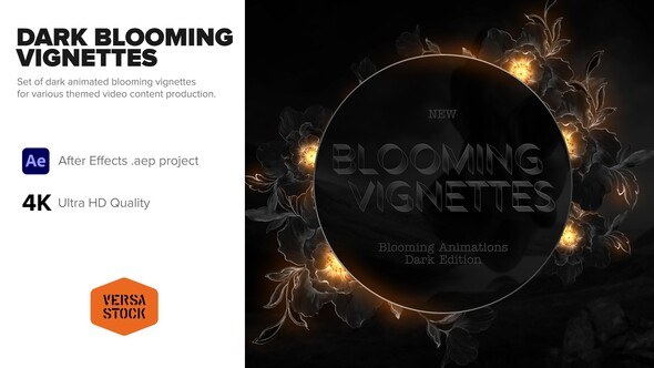 Videohive Blooming Vignettes Black Edition Titles template preview
