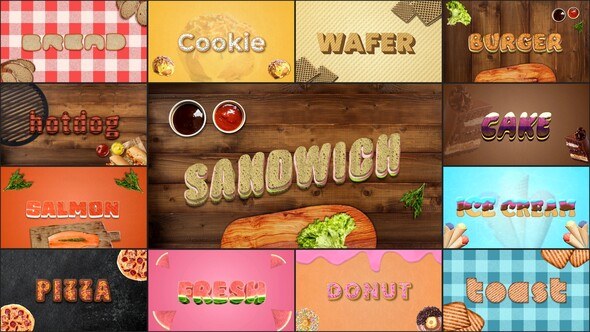 Videohive Food Text Effects Titles template preview