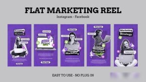 Videohive Flat Marketing Instagram Stories Openers template preview