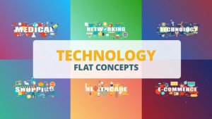 Technology - Typography Flat Concept Video Displays template preview