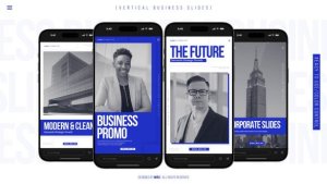 Vertical Business Slides Elements template preview