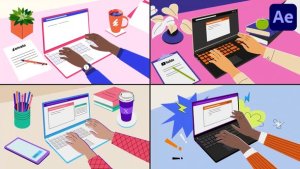 Videohive Typing Hands Explainer for After Effects Openers template preview