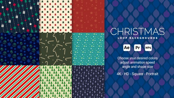 Videohive Christmas Loop backgrounds Elements template preview