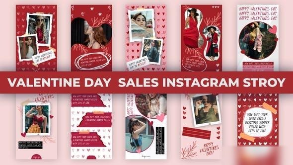 Videohive Valentine Day Sales Instagram Story Pack Openers template preview