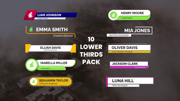 Videohive 10 Lower Thirds Pack Elements template preview