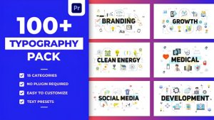 100 Typography Scenes Premiere Pro template preview
