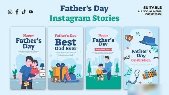Videohive Father's Day Instagram Stories Video Displays template preview