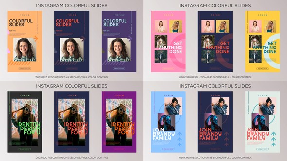 Videohive Instagram Colorful Slides Video Displays template preview