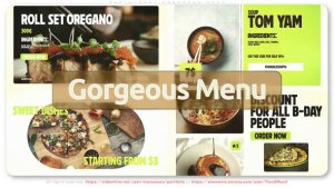 Videohive Restaurant Gorgeous Menu Product Promo template preview