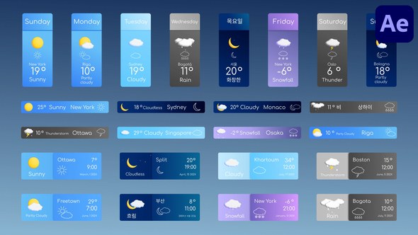 Videohive Weather Bars for After Effects Titles template preview