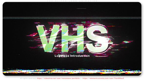 Videohive VHS Glitch Logo Animation Video Displays template preview