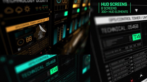 Videohive HUD Screens Video Displays template preview