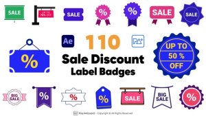 Videohive Sale Discount Label Badges For After Effects Product Promo template preview