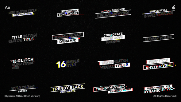 Videohive Dynamic Titles Glitch Version /Ae Titles template preview