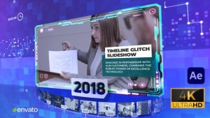 Videohive Corporate Timeline Glitch Slideshow 4k Elements template preview