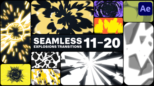 Videohive Seamless Explosions Transitions for After Effects 47675180 Elements template preview