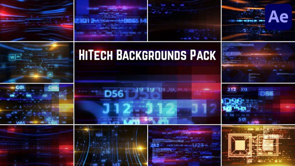 Videohive HiTech Backgrounds Pack for After Effects Elements template preview