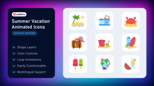 Videohive Summer Vacation Animated Icons Elements template preview