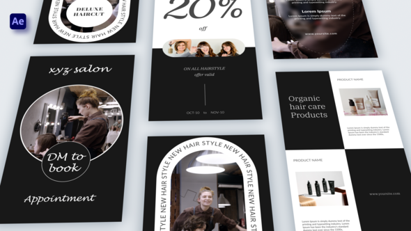 Videohive Salon Instagram Stories (6 in 1) Product Promo template preview