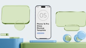 Videohive Glass Phone 16 Pro App Preview Screen Template Product Promo template preview