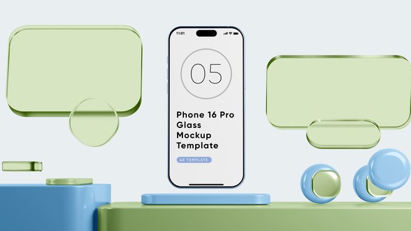 Videohive Glass Phone 16 Pro App Preview Screen Template Product Promo template preview