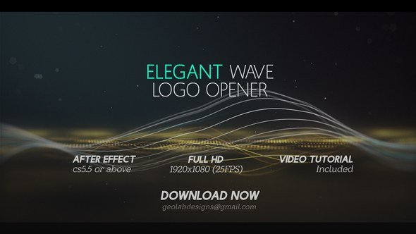 Videohive Elegant Wave Logo Opener l Particles Lines Logo Opener Openers template preview