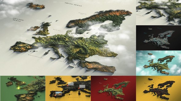 Videohive Europe Map Elements template preview
