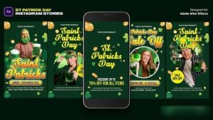 Videohive St Patrick Day Instagram Stories Openers template preview