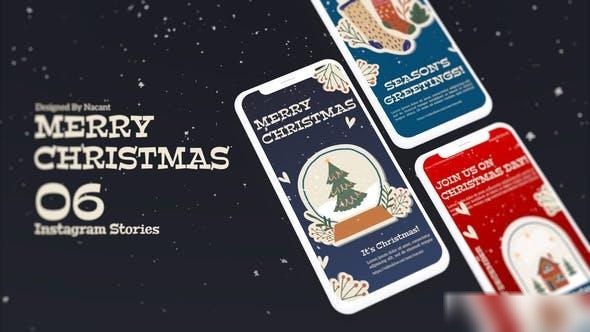 Videohive Merry Christmas Instagram Storie Openers template preview