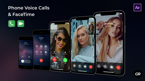 Videohive Phone Call and FaceTime Elements template preview