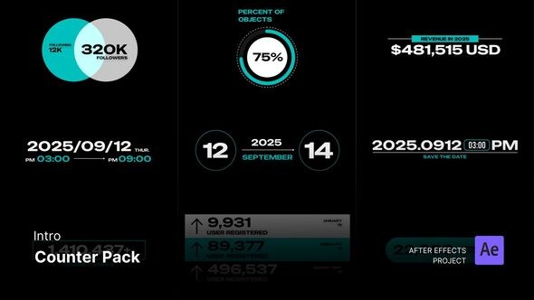 Videohive Intro - Counter Pack After Effects Template Openers template preview