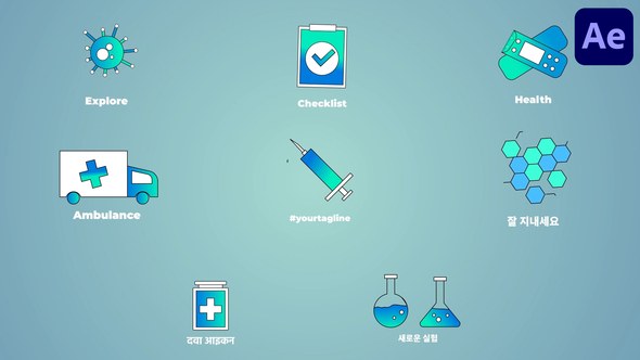 Videohive Medicine Icons And Titles for After Effects Titles template preview