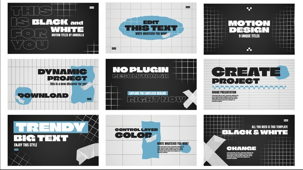 Videohive Black and White Slides | AE Elements template preview
