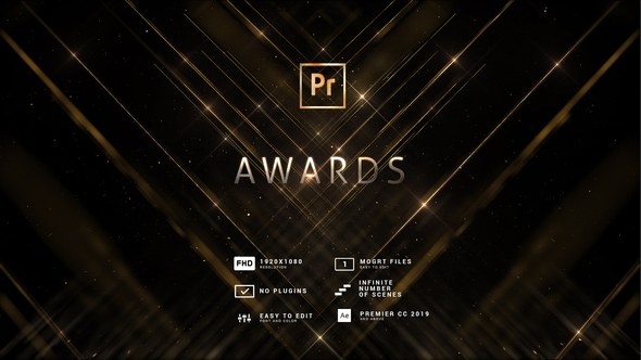 Awards Titles | Lines and Particles MOGRT Premiere Pro template preview