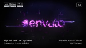 Videohive High Tech Grow Line Logo Reveal Logo Stings template preview