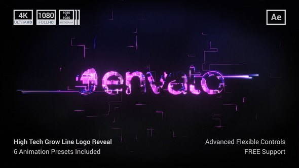 Videohive High Tech Grow Line Logo Reveal Logo Stings template preview